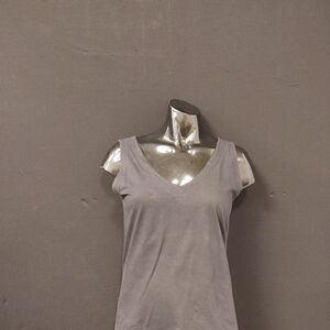 LADIES V NECK COTTON TANK TOP S-M